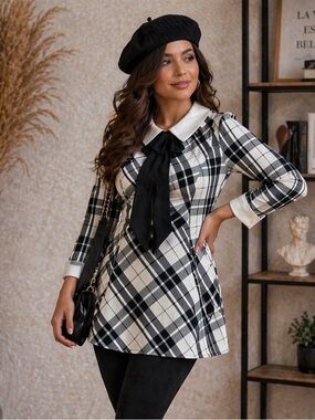 🔥5/$35🔥 Plaid Peter Pan Collar Dress - Parisian Dark Academia | Size S/M
